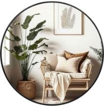 Fabuday Black Circle Mirror for Wall 20 inch