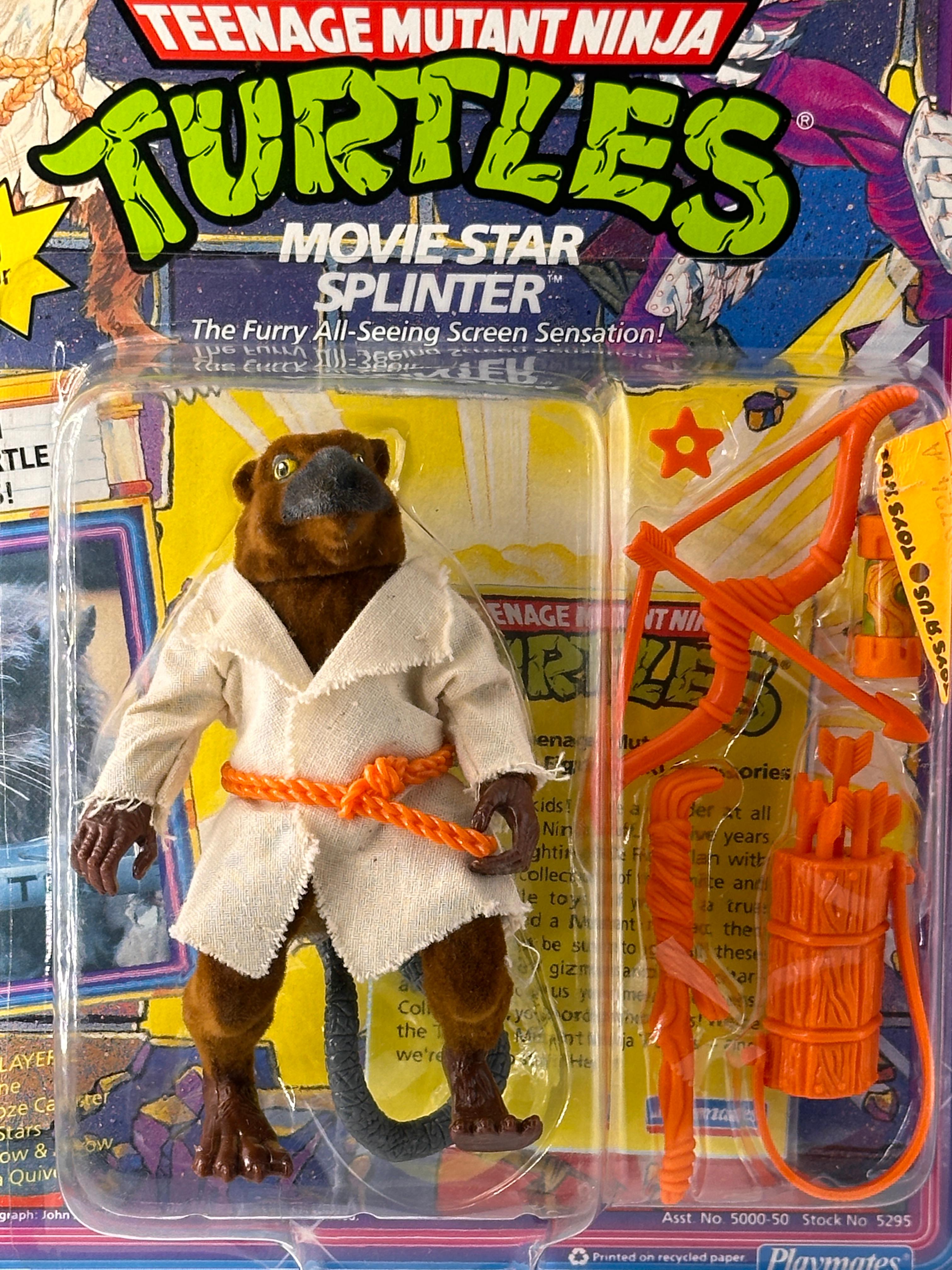 1992 TMNT/Teenage Mutant Ninja Turtles Playmates Movie Star Splinter Action Figure