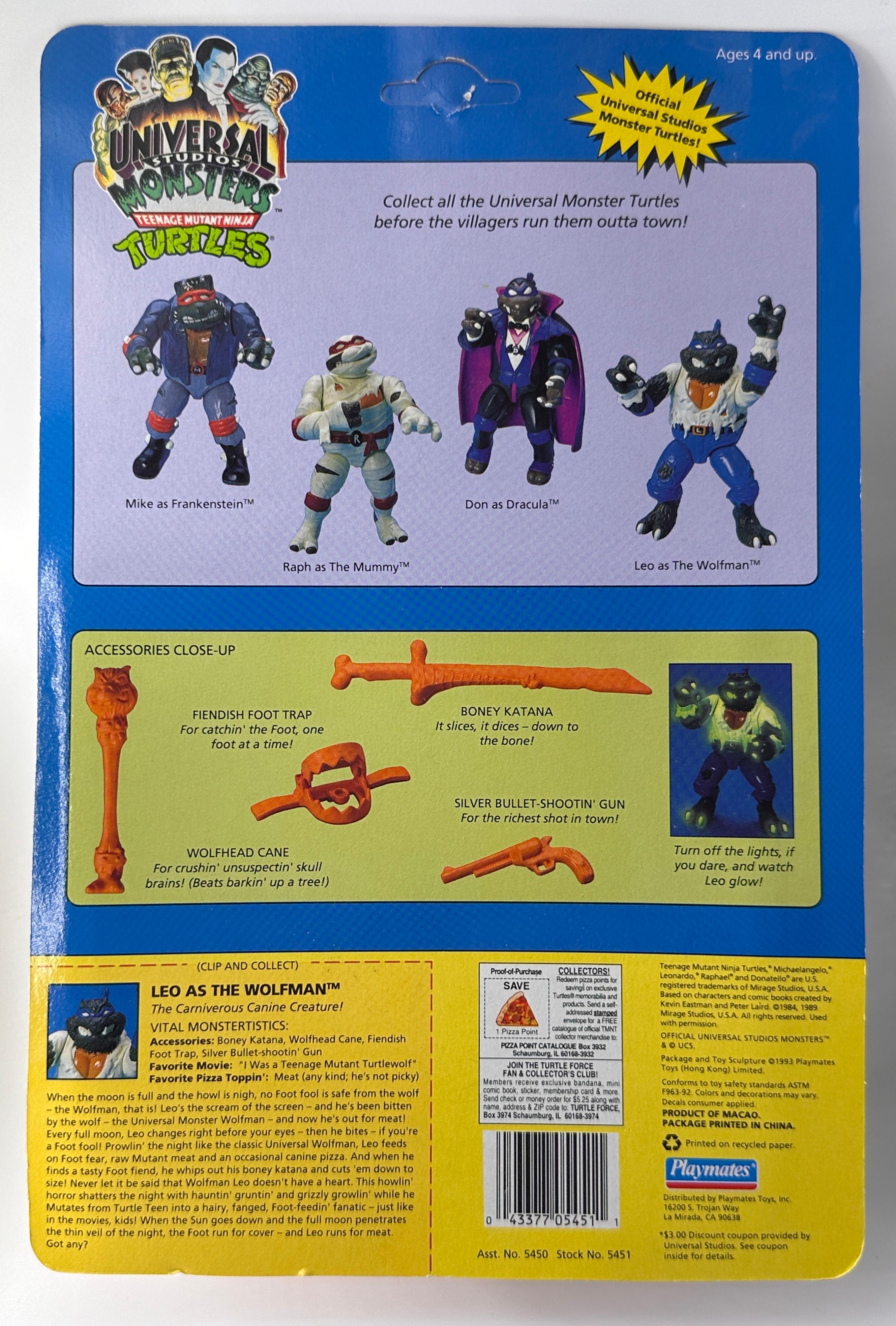 1993 TMNT/Teenage Mutant Ninja Turtles Playmates Leo as the Wolfman Action Figure