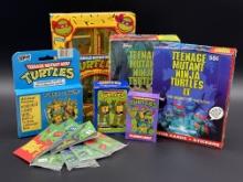 Assortment of Vintage TMNT/Teenage Mutant Ninja Turtles Collectibles and Memoribelia
