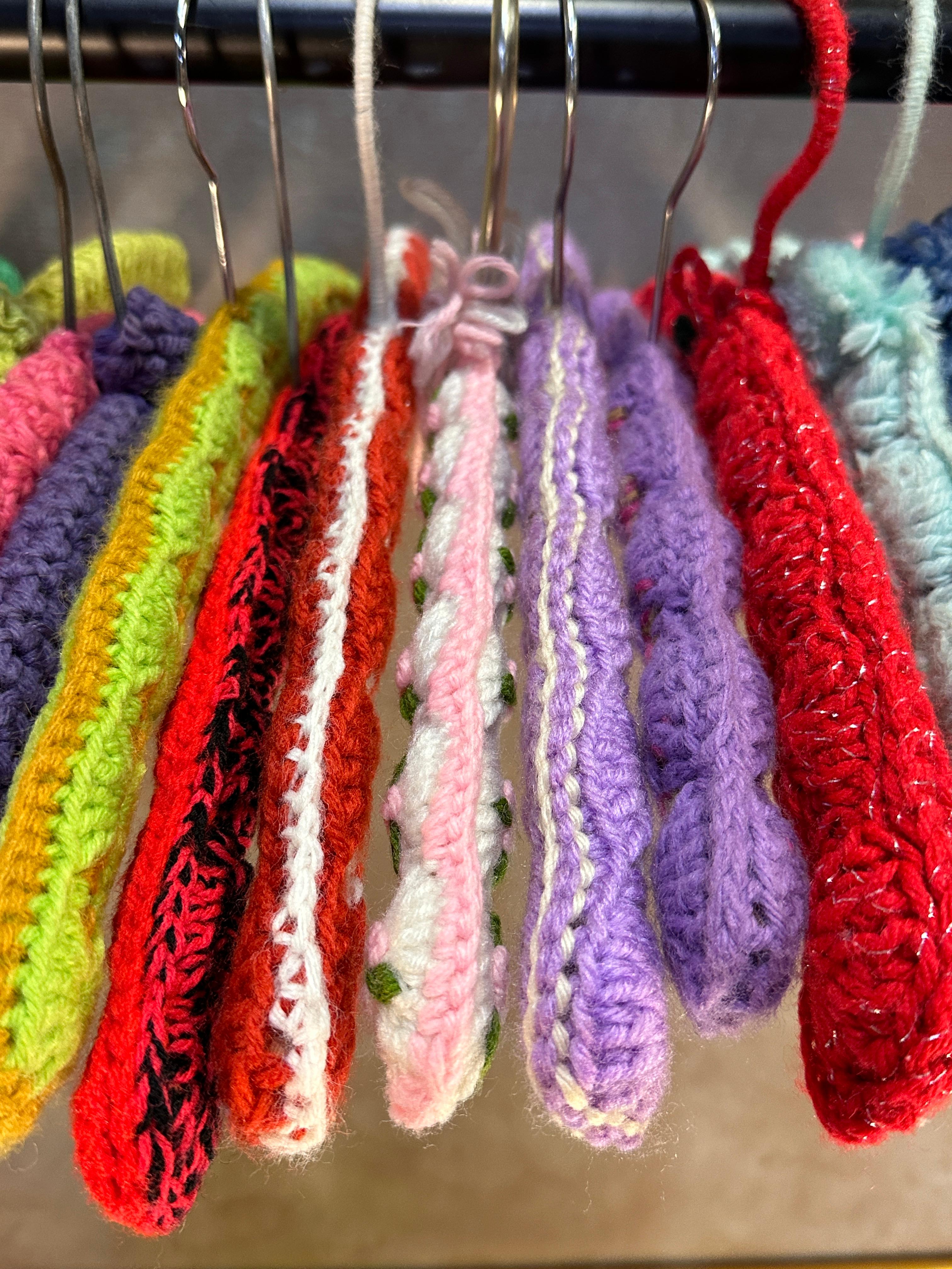 Hand Crocheted/Knitted Wooden Hangers