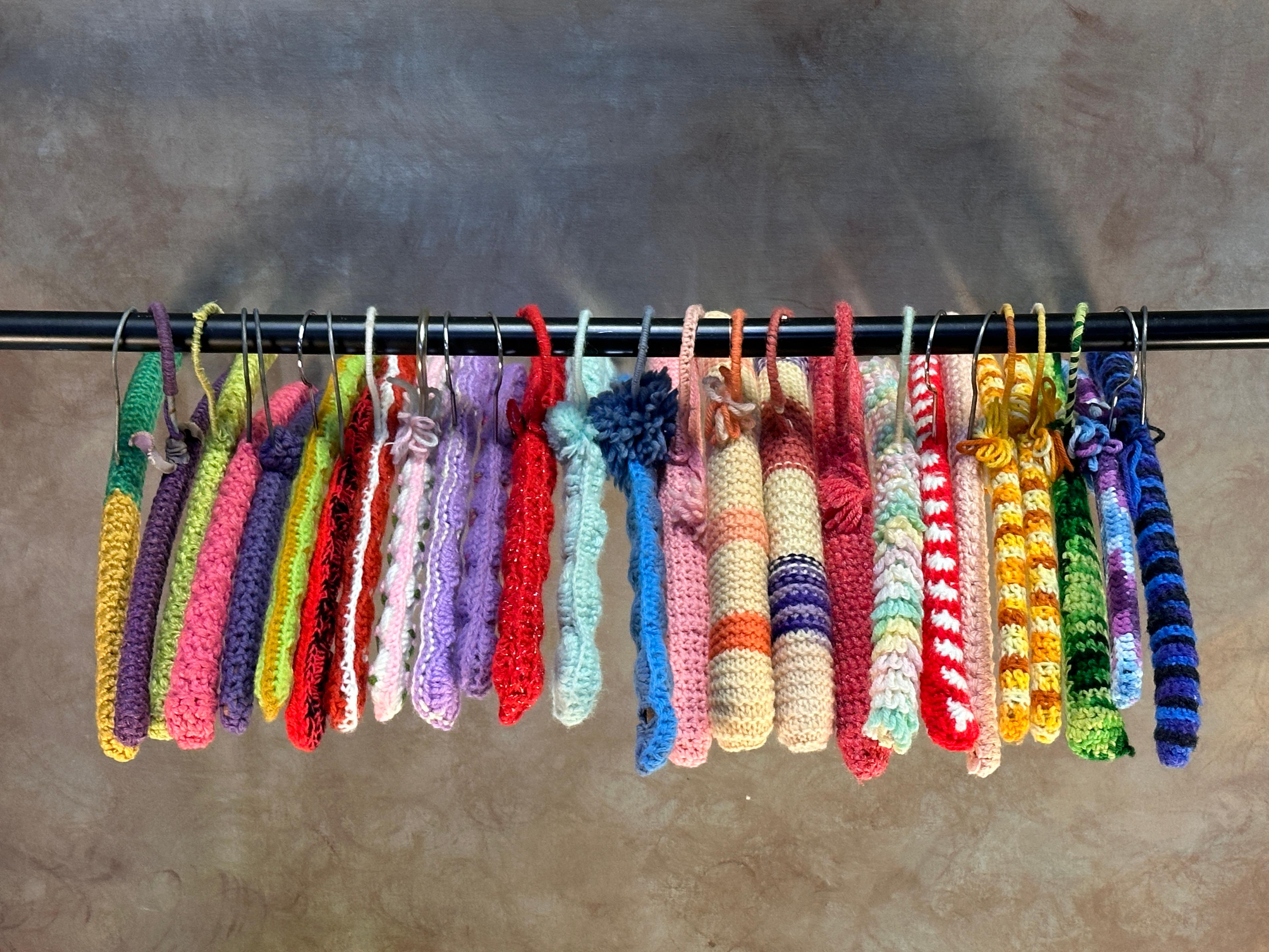 Hand Crocheted/Knitted Wooden Hangers