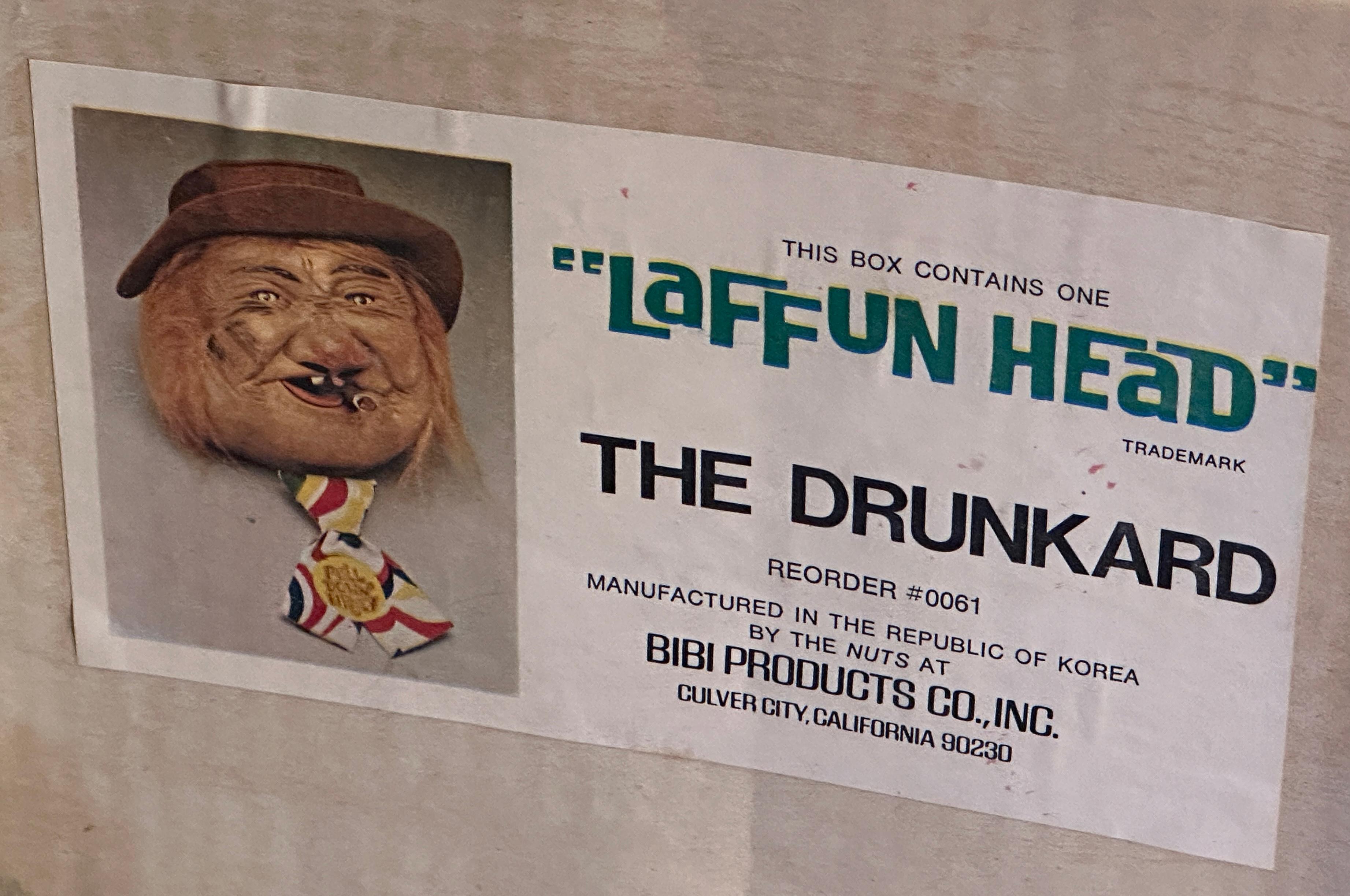 "Laffun Head" THE DRUNKARD by Bibi Products Co. INC.