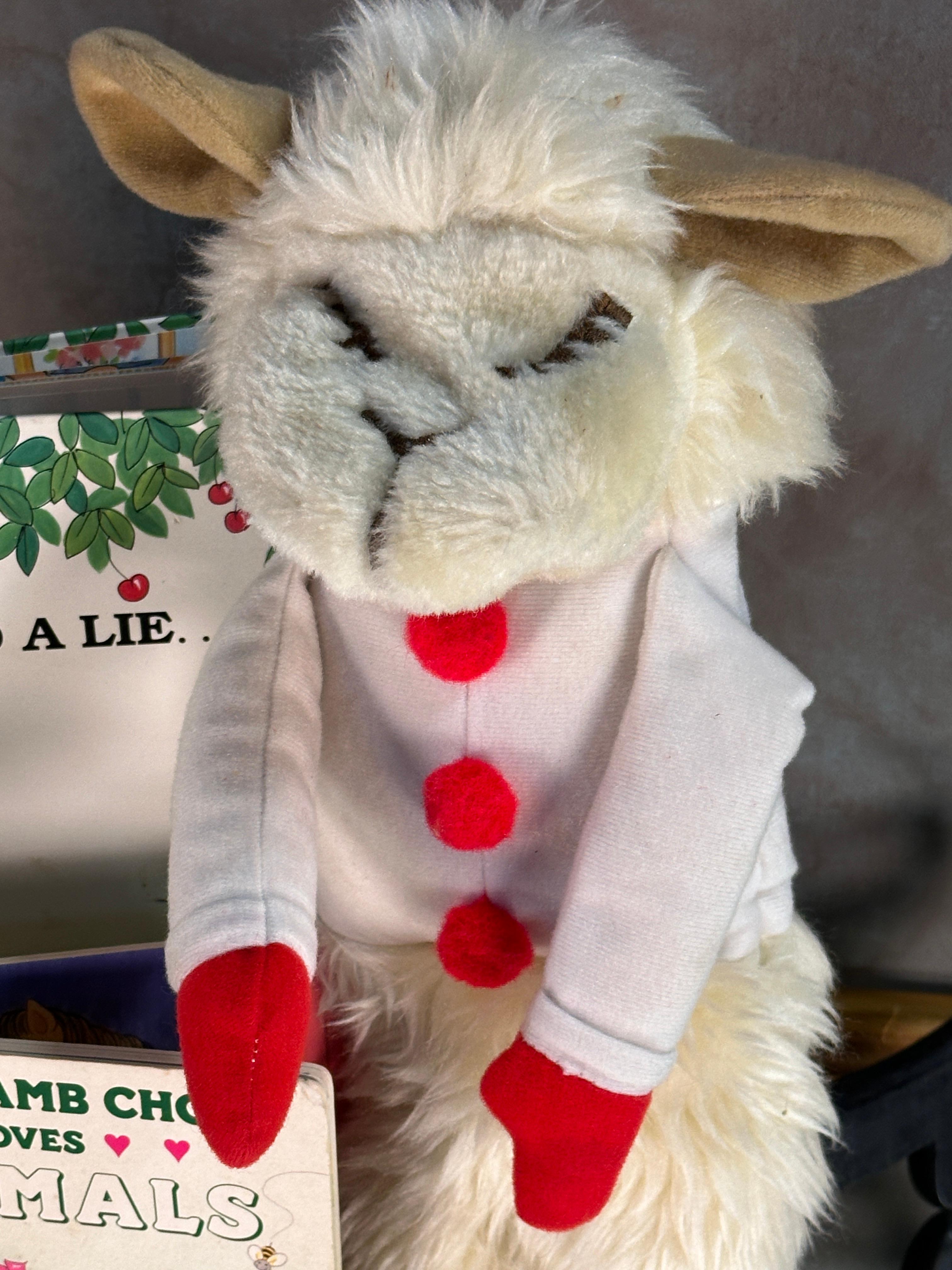 LAMB CHOP Stuffed Animal with 2 Children's Books