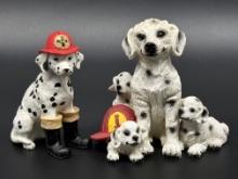 Vintage Young's Fire Fighter Dalmatian Figurines