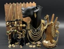 Assortment of Vintage Gold Tone Jewelry