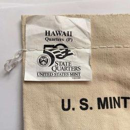 2008 U.S. Mint Sewn Bag 50 State Quarters Hawaii $25 (100-coins)