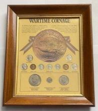 10.5"x12.5" Framed Commemorative Wartime Coinage Coin Collection (12-coins)