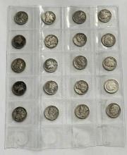 1928-1944 Mercury Silver Dimes (16) 1947-1980 Roosevelt Dimes (4) 20-coins