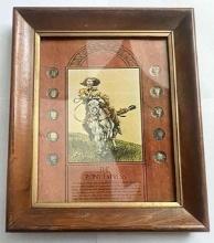 10.5"x12.5" Framed Commemorative Pony Express Mercury Silver Dime Collection (10-coins)