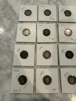 BARBER DIMES EXCITE 1894 ALL HAND PICKED NICE COINS (1892-1916)