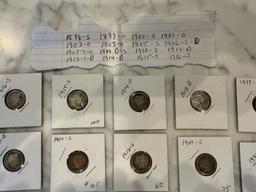 US SILVER BARBER DIMES "LIST IN PHOTOS"