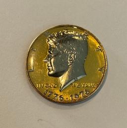 1776-1976 HALF DOLLAR GOLD TONED COIN