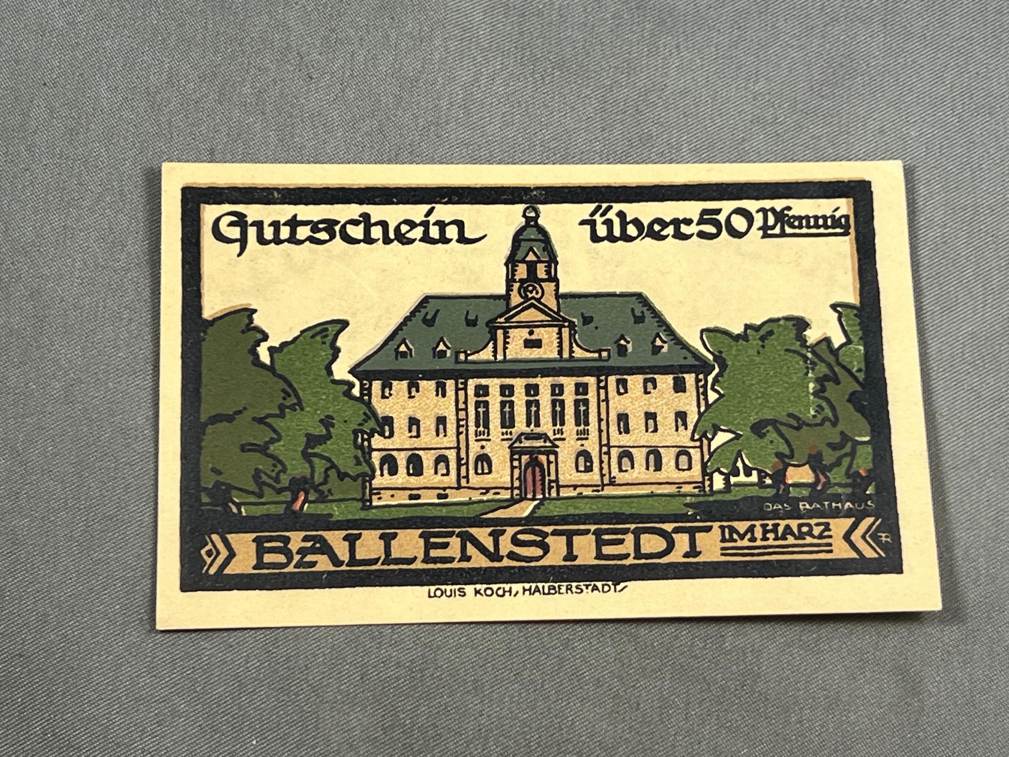 1921 Germany Notgeld 50 Pfennig paper note
