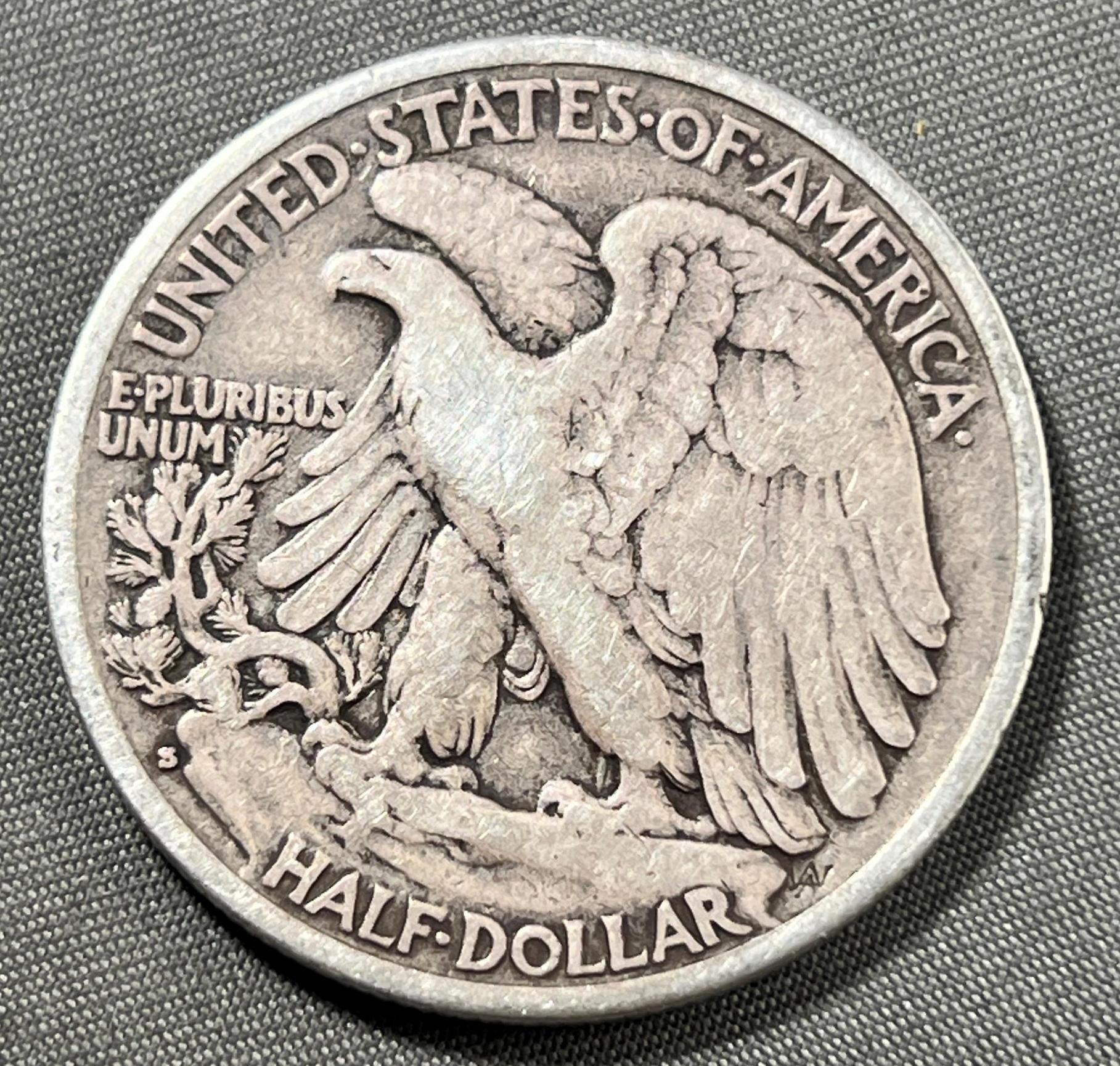 1929-S US Walking Liberty Half Dollar, 90% Silver