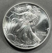1993 US Silver Eagle Dollar Coin, .999 Fine Silver