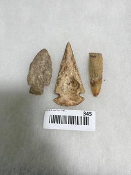 Arrowheads 3 total largest 4"
