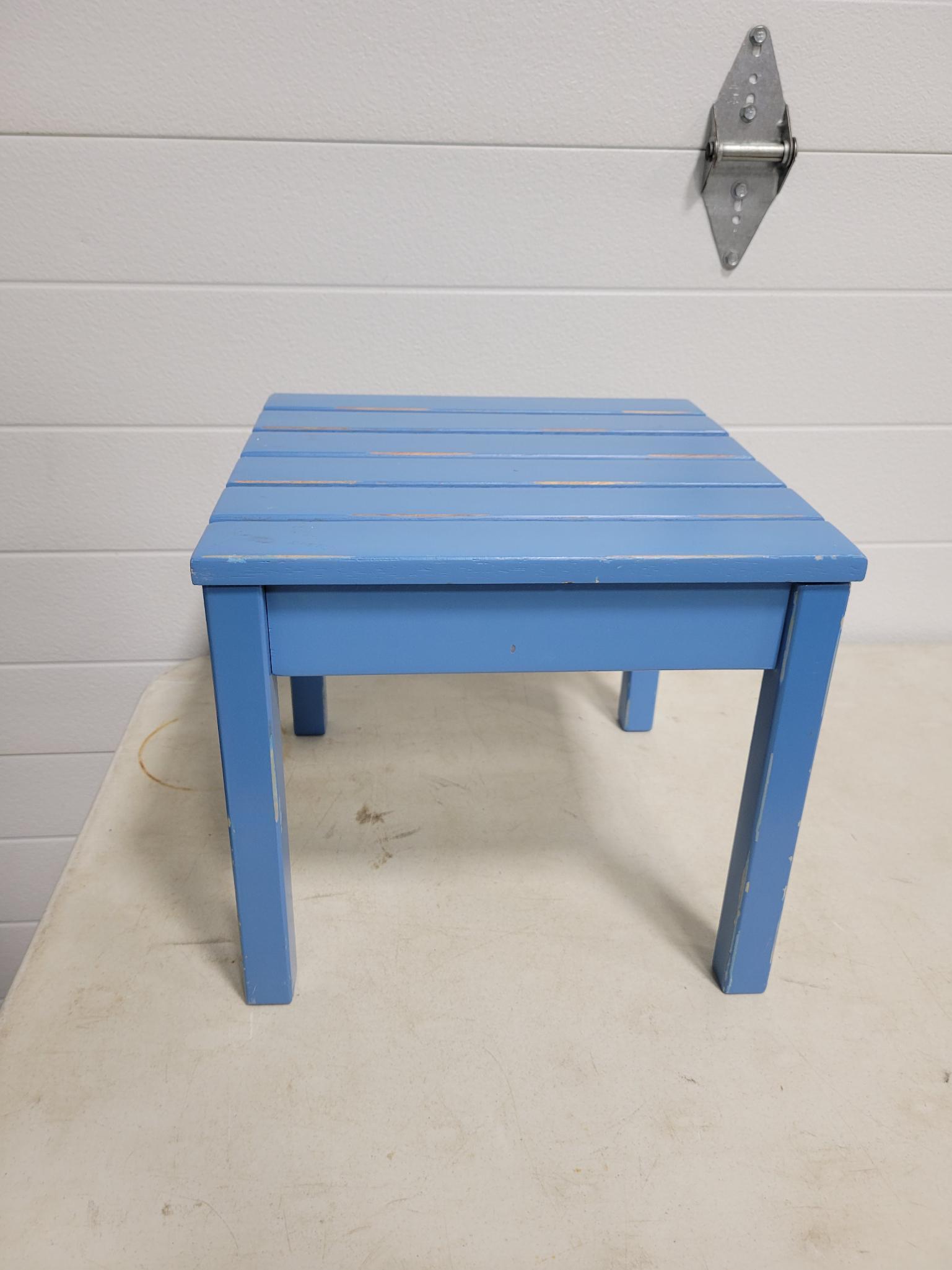 Blue stool 15in by 12in