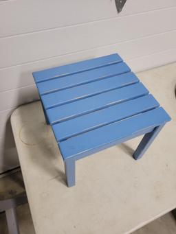 Blue stool 15in by 12in