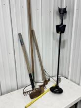 Long Handled lot of 3 + Metal Detector Discovery 1000 missing battery door