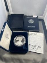 1996-P Proof US Silver Eagle in Mint box, .999 fine silver