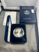 1998-P Proof US Silver Eagle in Mint box, .999 fine silver