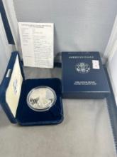 1999-P Proof US Silver Eagle in Mint box, .999 fine silver