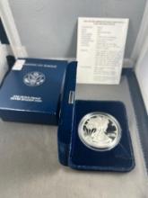 2003-W Proof US Silver Eagle in Mint box, .999 fine silver