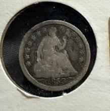 1853 Seated Liberty Half Dime w/ arrows