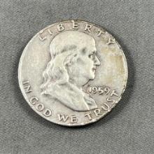 1959 Franklin Half Dollar, 90% Silver