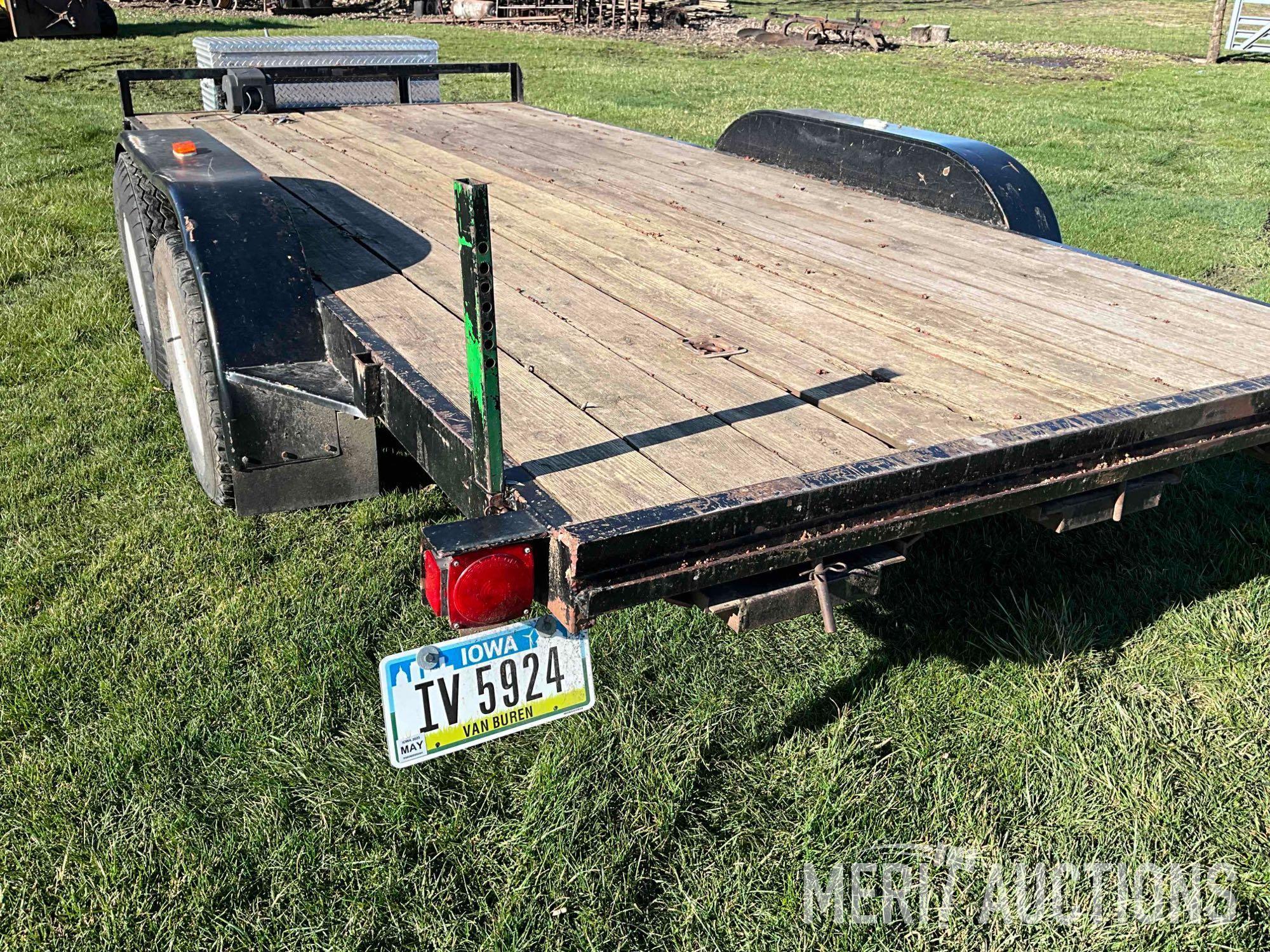 1992 7ft. x 16ft. flat bed trailer