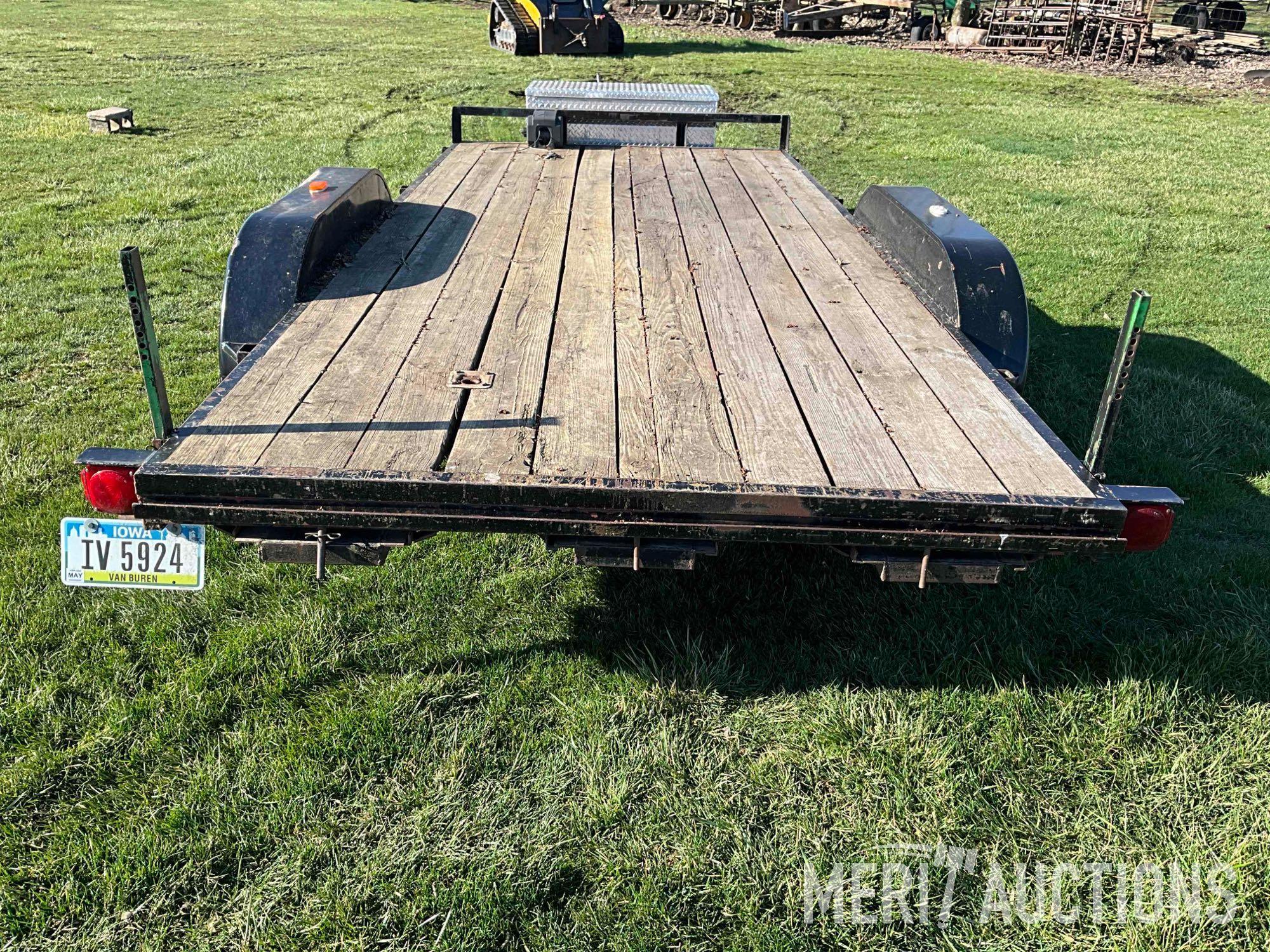 1992 7ft. x 16ft. flat bed trailer