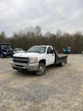 2013 CHEVY SILVERADO 3500 6.6L DURAMAX DIESEL 2X4 FLATBED REGULAR CAB VIN 1GB3CZC86DF161292