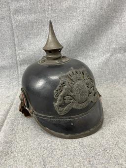 GERMAN WORLD WAR 1 WWI PICKELHAUBE LEATHER HELMET RARE