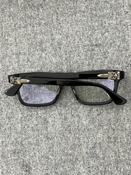 CHROME HEARTS BANGADANG 2 AF OPTICAL GLASSES STERLING SILVER WITH LEATHER CASE