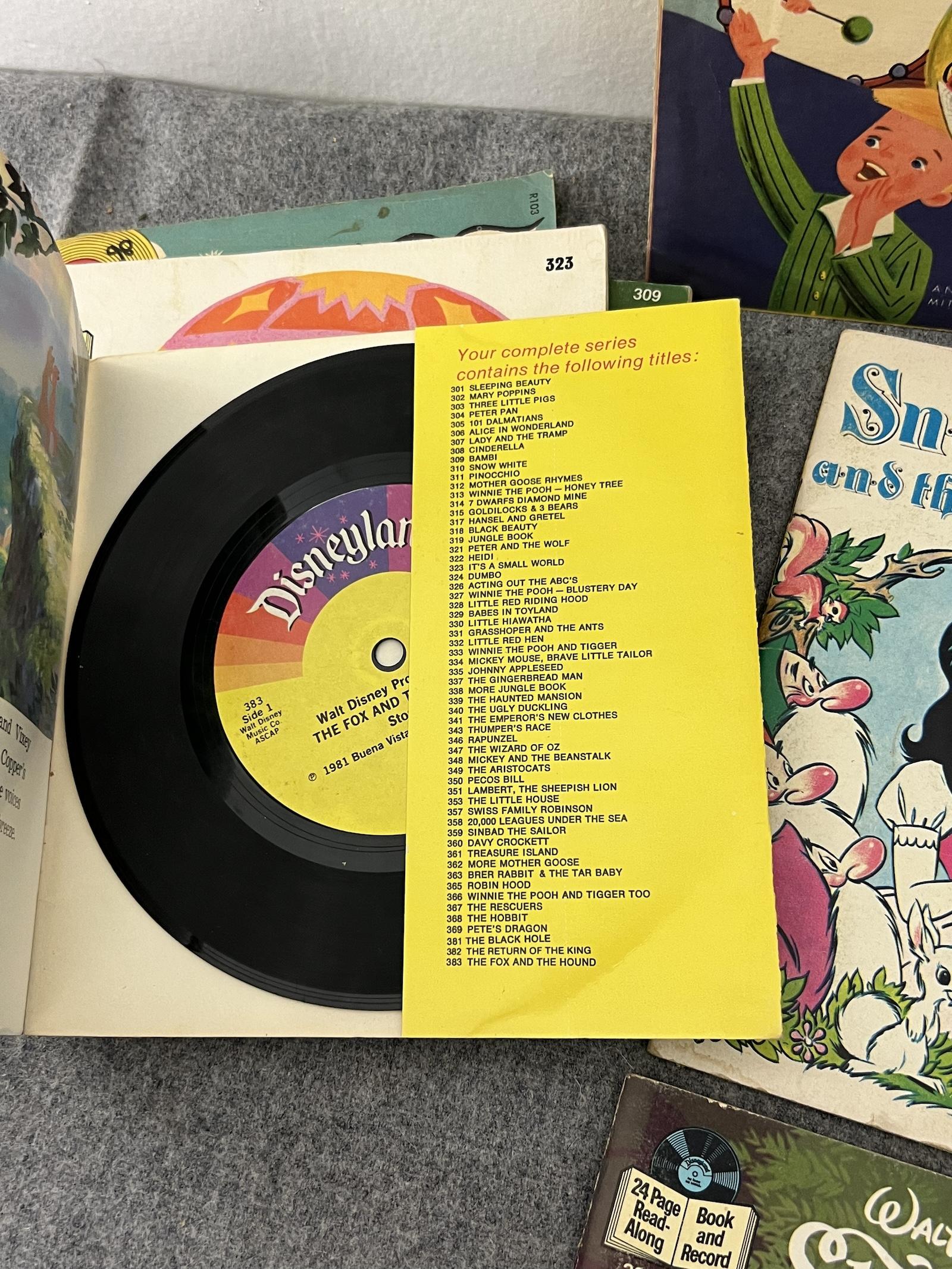 DISNEY SINGALONG 33 1/2 RECORD BOOK COLLECTION LOT