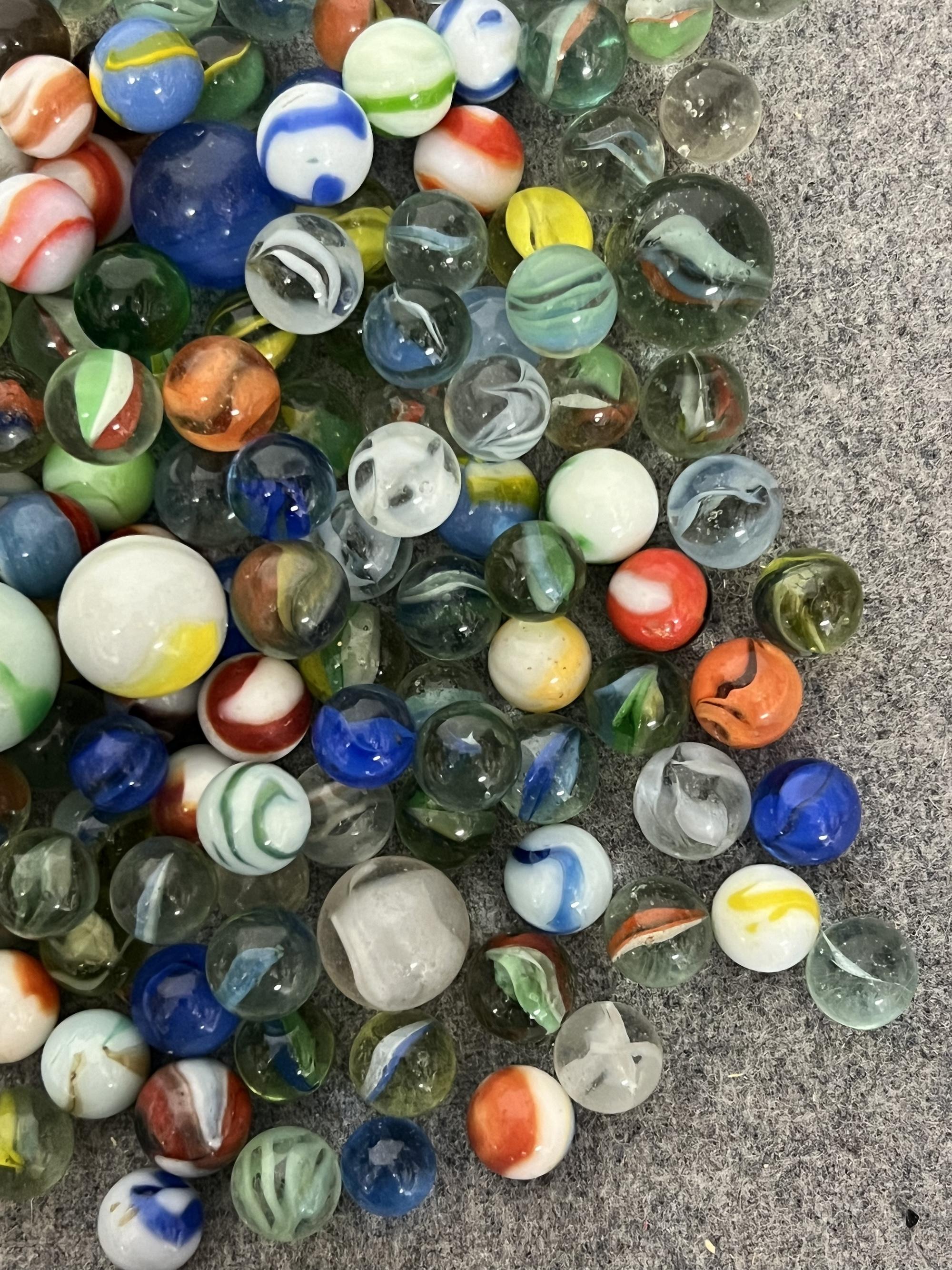 VINTAGE MARBLE MARBLES COLLECTION LOT ART GLASS