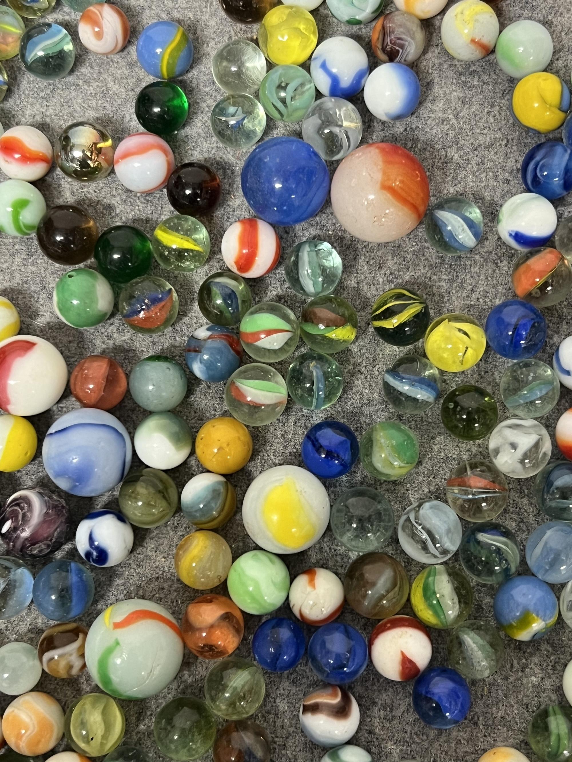 VINTAGE MARBLE MARBLES COLLECTION LOT ART GLASS