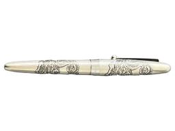 PILOT NAMIKI STERLING SILVER DRAGON 18K GOLD FOUNTAIN PEN