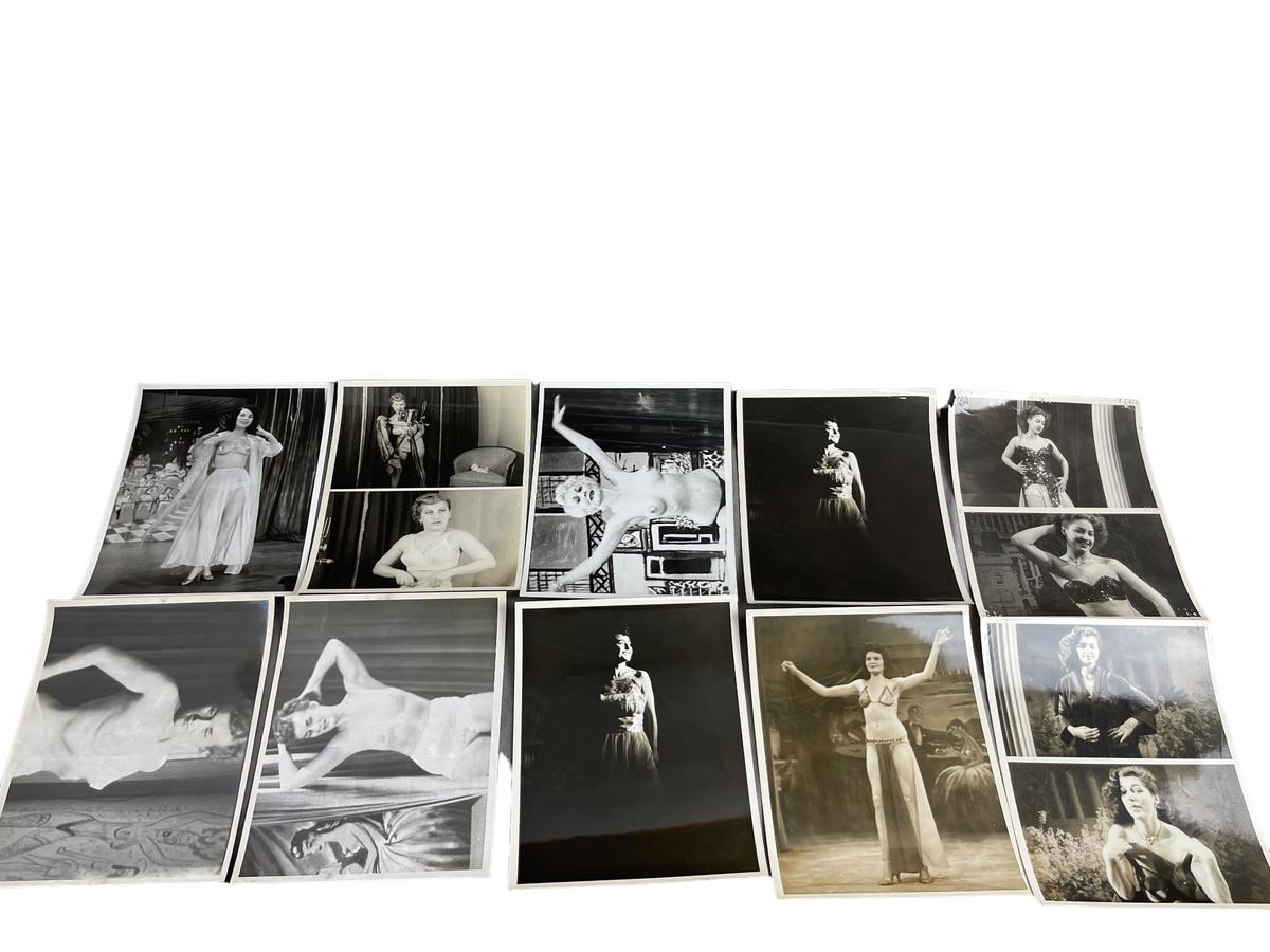 Vintage 1950's Original Burlesque Nude Pin up Model Risque Photo 8x10 Black & White Photographs