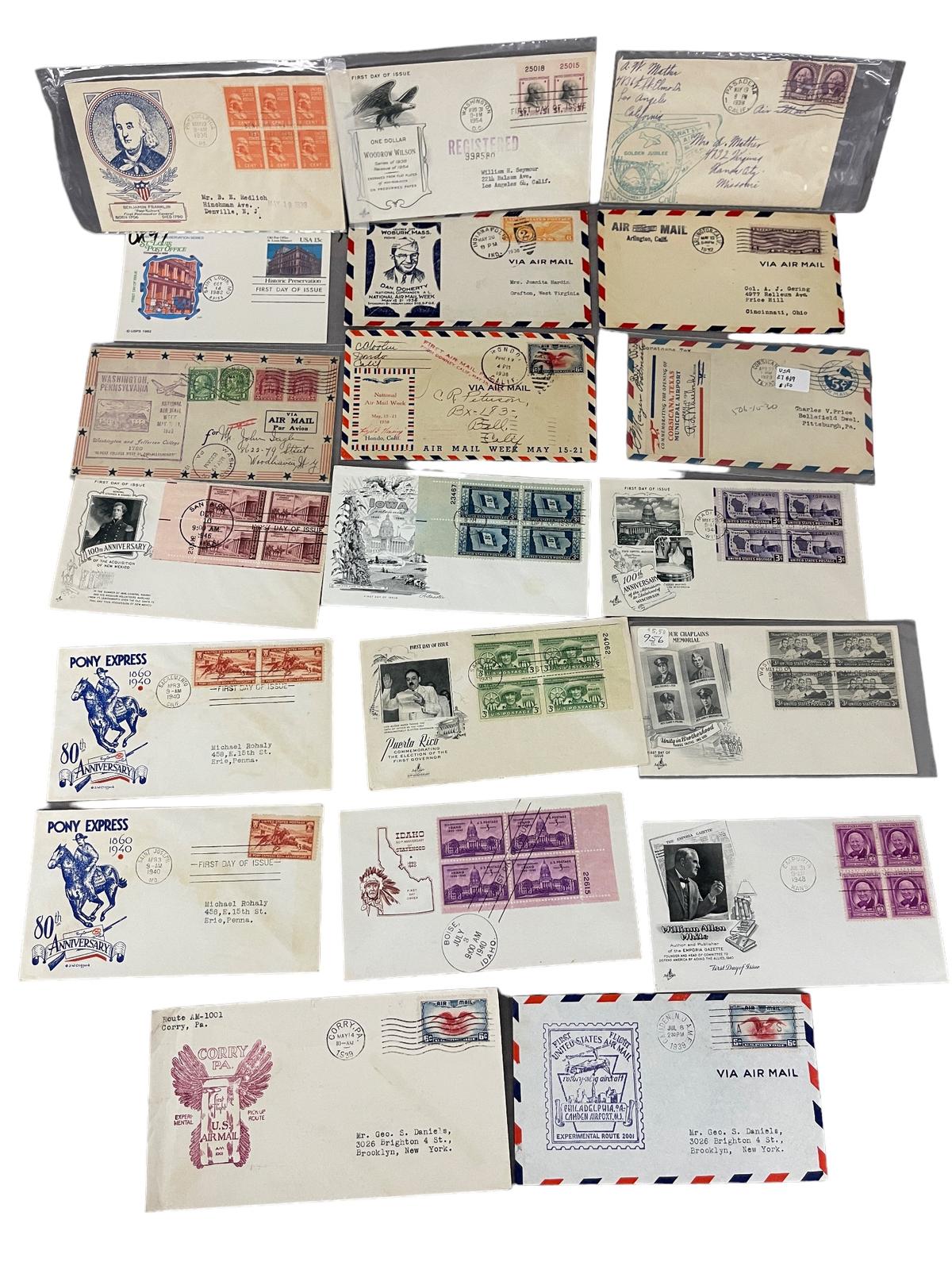 Vintage First Day Issue Envelope with Stamp Collection Lot