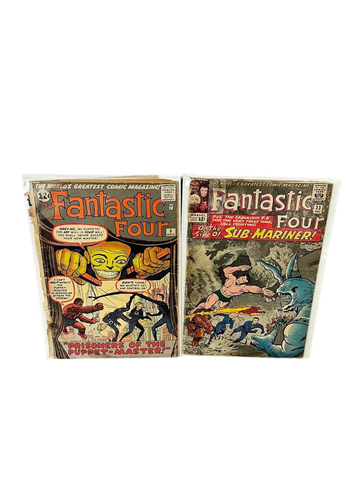 Fantastic Four #8 & #33 Vintage Comic Book Collection