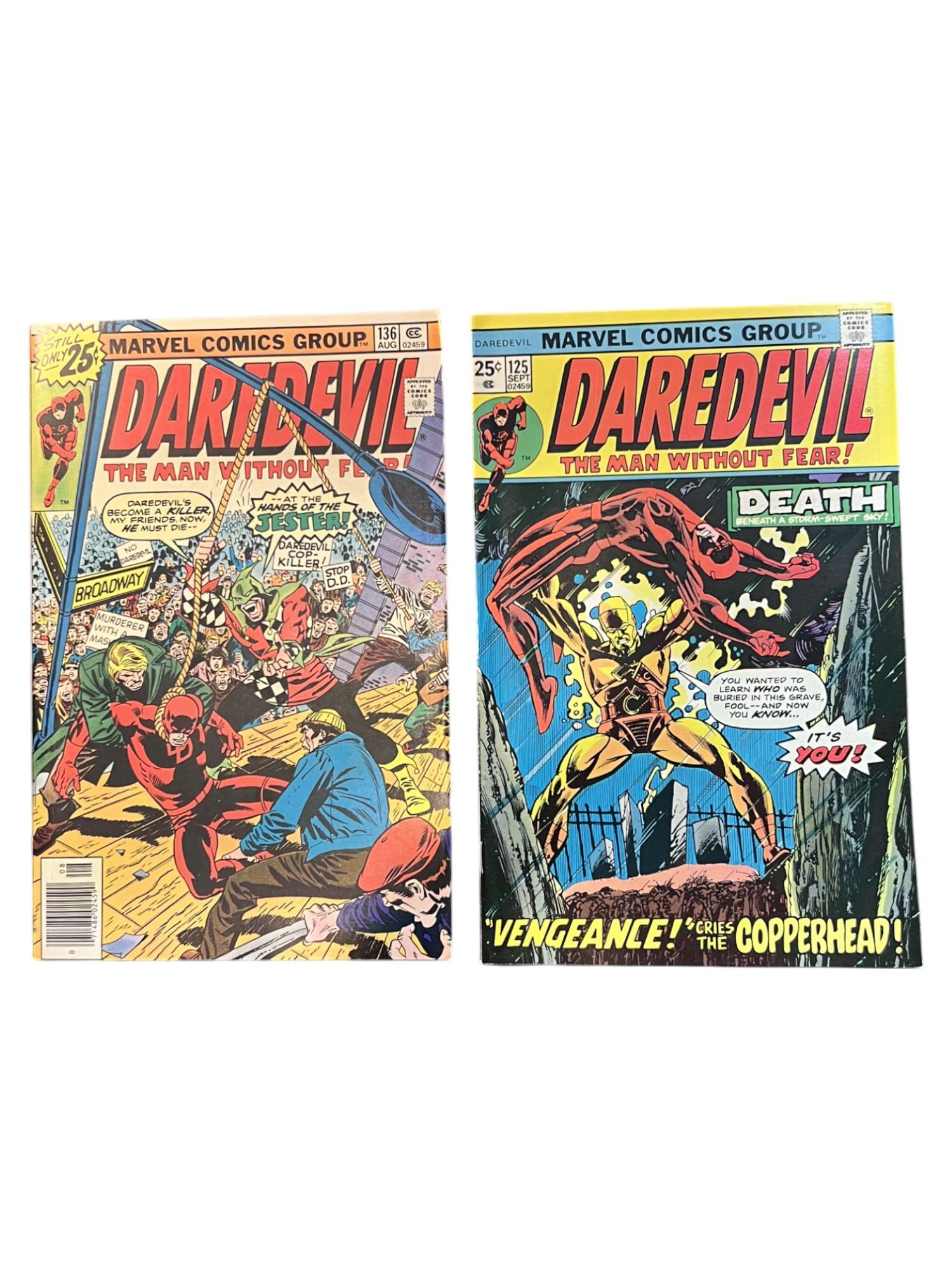 Daredevil #136 & #125 Marvel Comic Books