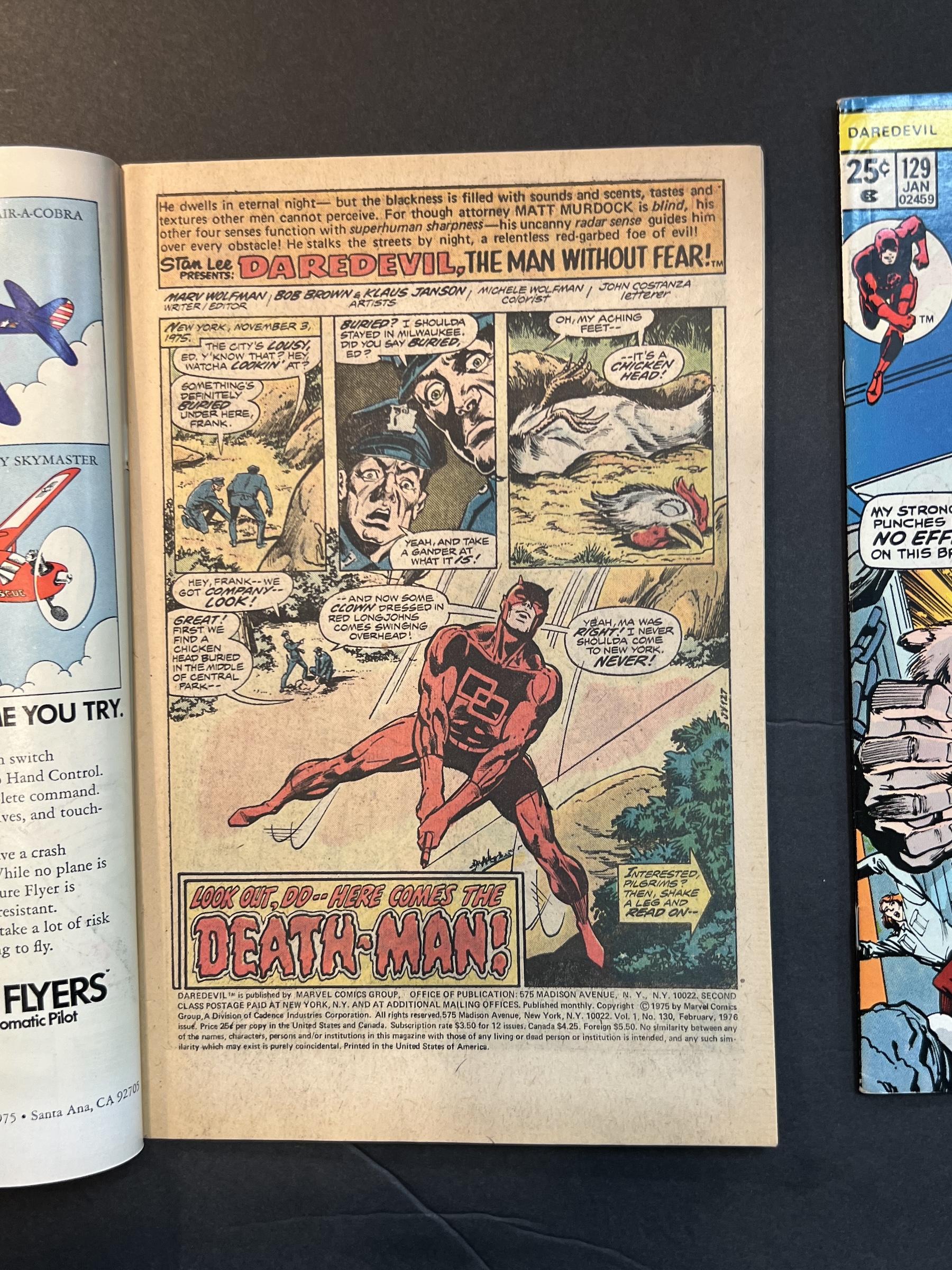Daredevil #129 & #130 Marvel Comic Books