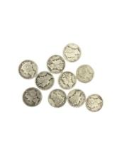 30's Vintage Silver Dime Mercury Liberty Coin Collection Lot of 10