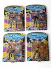 Four vintage Playmates Star Trek TNG action figures