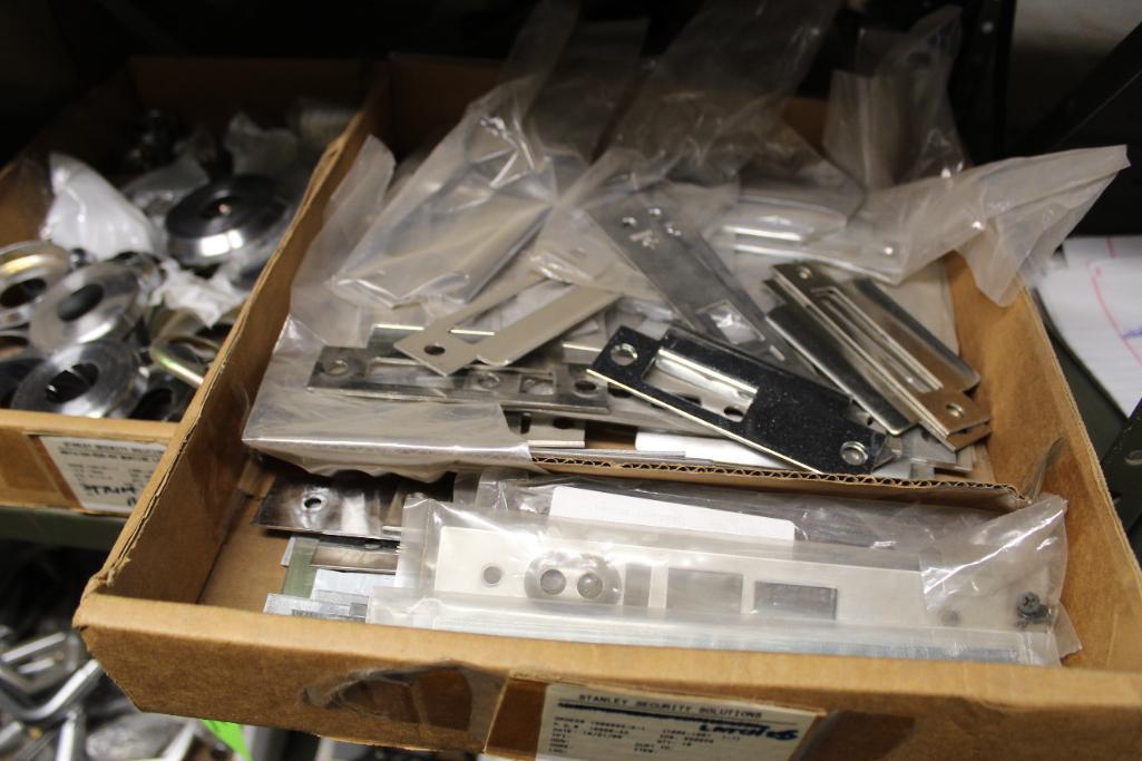 Lot of Assorted Sargent and Stanley Mortise Lock Parts, Trim Rings, Latches, Handles and Mortise