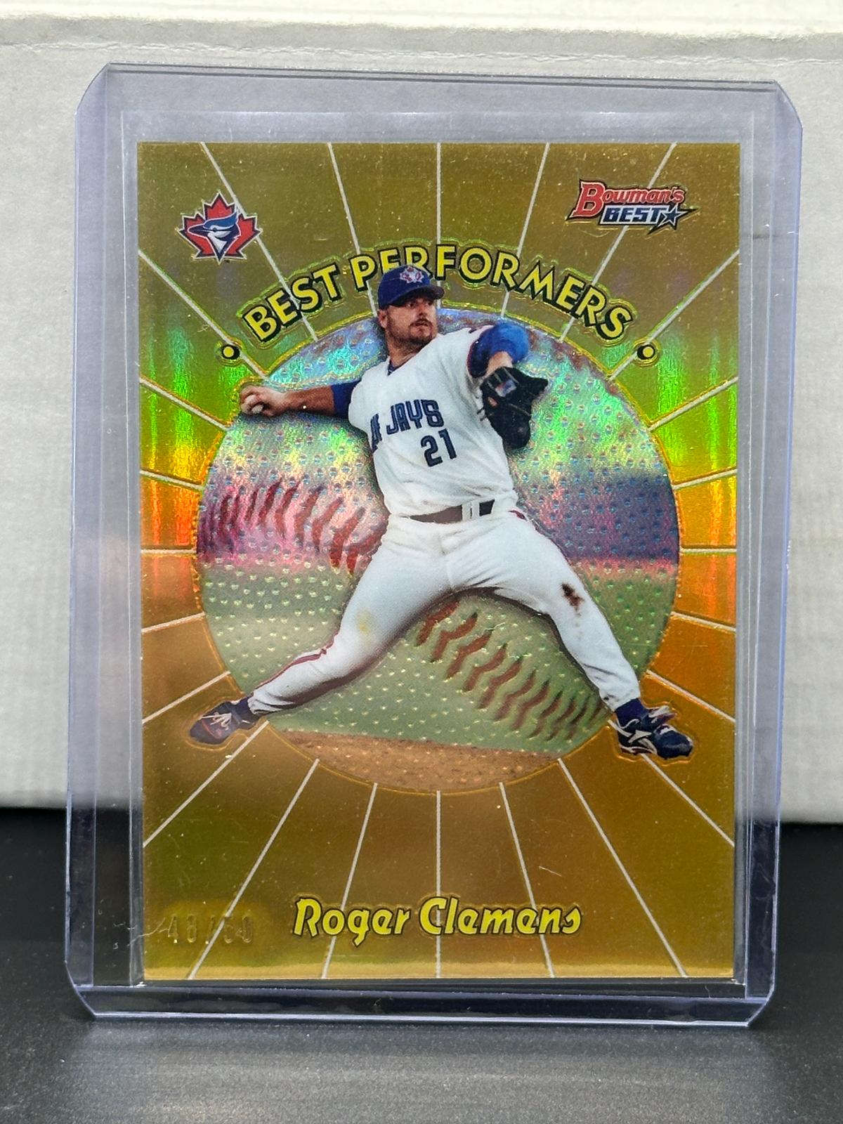 Roger Clemens 2018 Bowmans Best Best Performers Gold Refractor (#48/50) Insert #98BP-RC