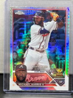Michael Harris 2023 Topps Chrome Rookie Debut Prism Refractor Rooke Cup RC #USC153