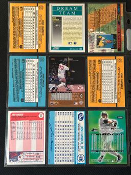 Jose Canseco 9 Card Baseball Lot in Pages - Different years, conditions